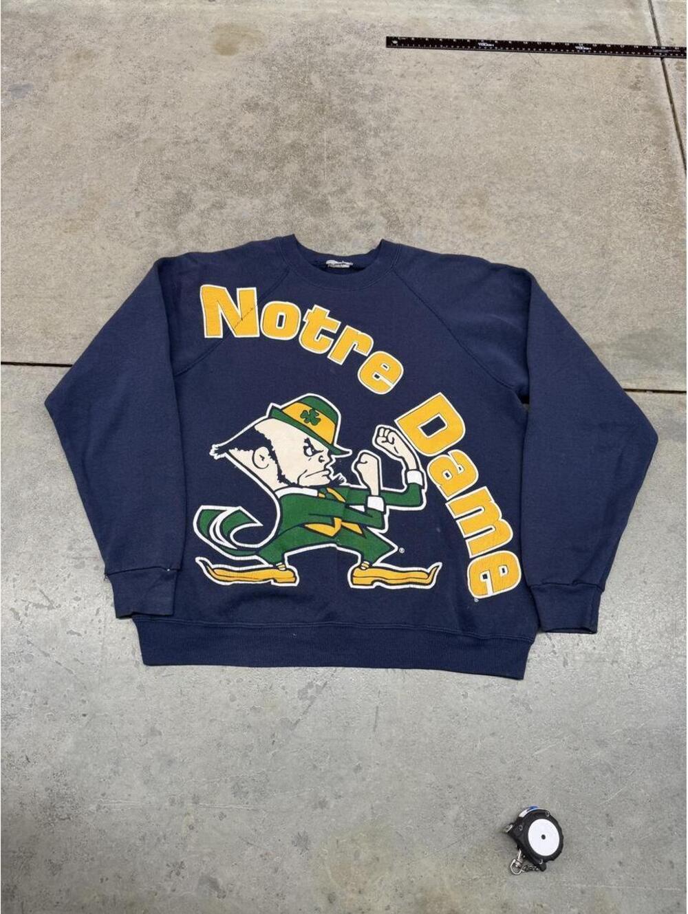 vintage university of notre dame fighting irish navy collegiate crewneck large